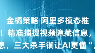 金橘策略 阿里多模态推理模型开源！精准捕捉视频隐藏信息，三大杀手锏让AI更懂“人情世故”